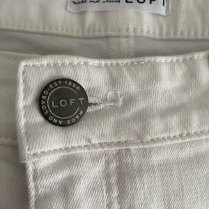 LOFT Cropped White Denim Jeans